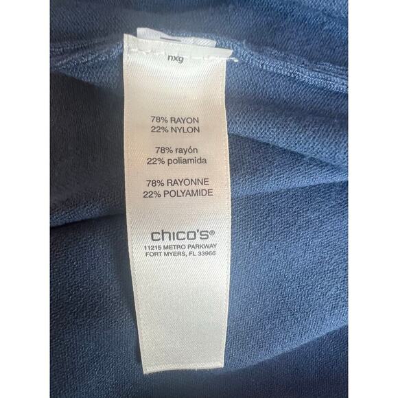 Chico's Knit Tank with Neck Detail, Size 3, XL, Blue, Round Neck, Office, Soft - Picture 8 of 8